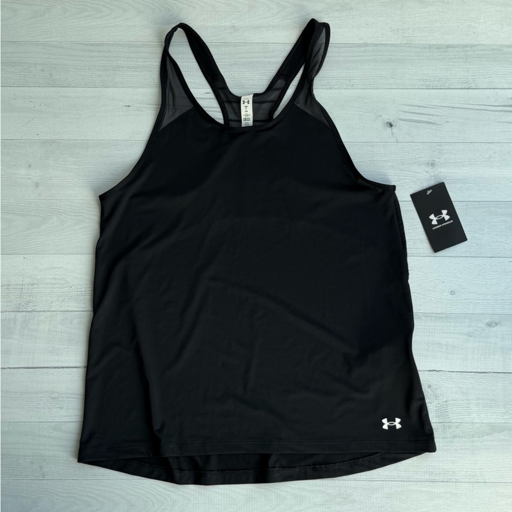 NWT Under Armour Black Racerback Heatgear Athletic Tank Size S